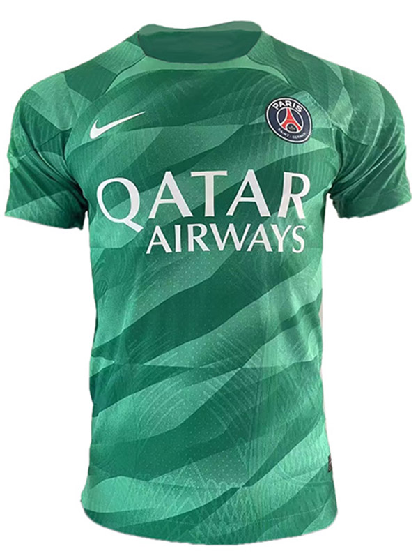 Paris saint germain maillot de gardien de but uniforme de football PSG version joueur vert kit maillot de sport haut de football pour hommes 2023-2024